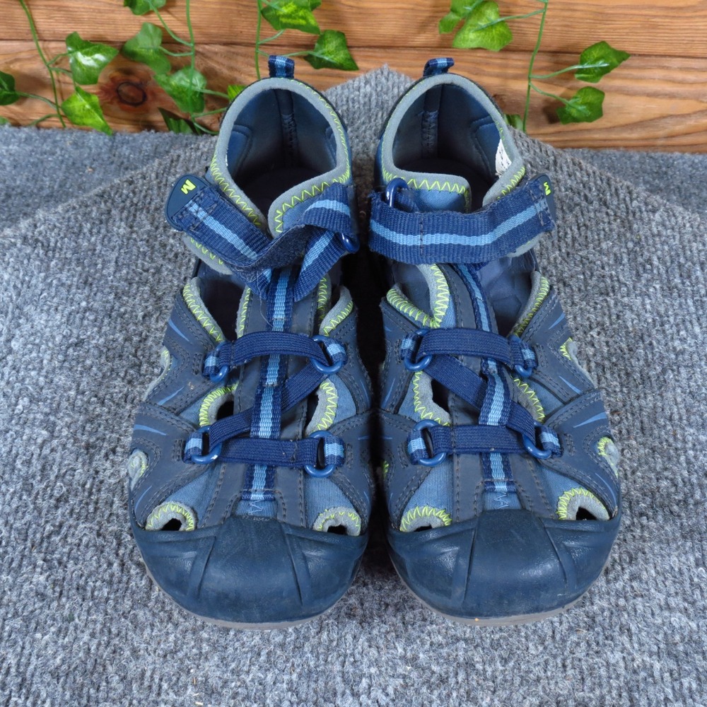 Merrell Hydro Hiker Kids Sport Sandals Sz 4M Outdoor Hiking Blue Textile Leather - Picture 2 of 7